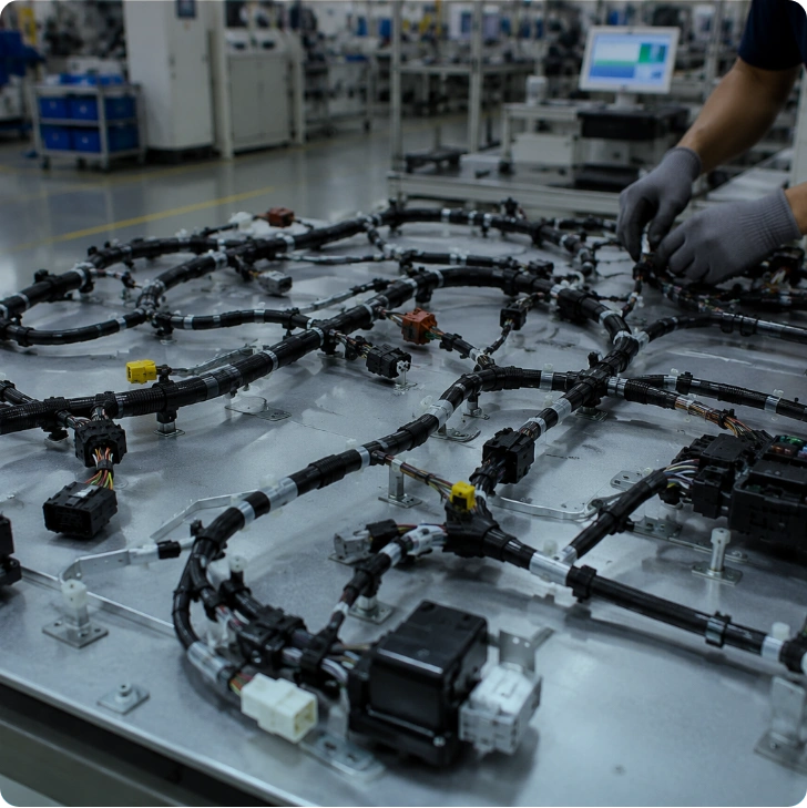 Zero-defect wire harness delivery across a 50,000-unit automotive programme.