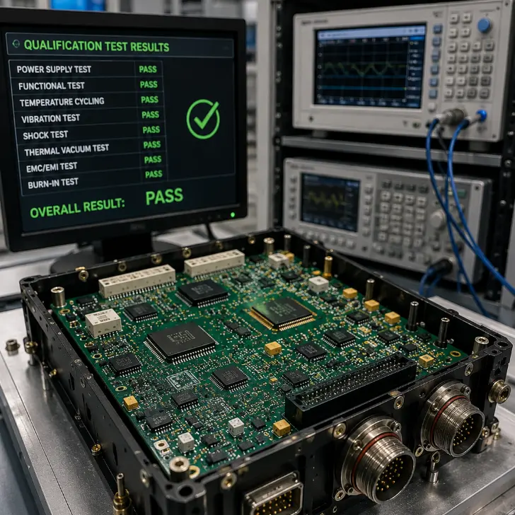 Avionics PCB assembly programme — zero failures through qualification testing and deployment.